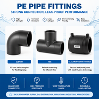Fitting Pipa Polietilena PE100 SDR11 Butt Fusion 90 Derajat Elbow Tee End Cap untuk Proyek Pekerjaan Air Grosir
