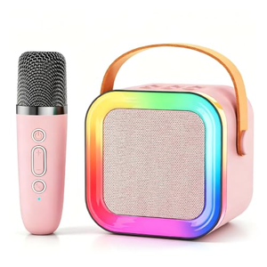 Customizable Portable Karaoke <b>Speaker</b> with Two Microphones, RGB Lighting Effect, and a Battery Life of up to 5 Hours - Product Image 1