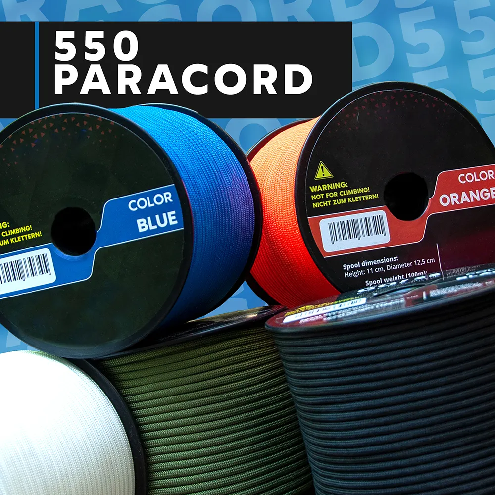 OEM ODM 2mm 3mm 4mm 5mm Paracord Nylon Polyester 1 3 7 9 11 Strand Core Parachute Cord 30m 50m 100m 550 Paracord