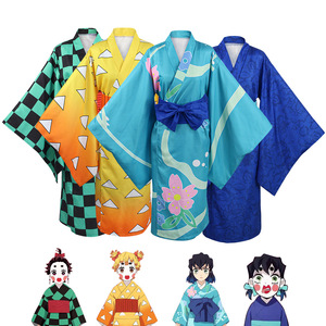 Disfraz de Cosplay de Kamado Tanjiro, Kimono a Cuadros Verde y Negro con Obi Rojo, Juego de Rol de Anime, Talla Adulto Unisex - Product Image 5