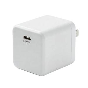 Cargador de Pared GaN de 45W con Dos Puertos <span class=keywords><strong>USB</strong></span> C, Clavijas Plegables, Carga Rápida PD, Adaptador de Corriente para Teléfono Inteligente - Product Image 1