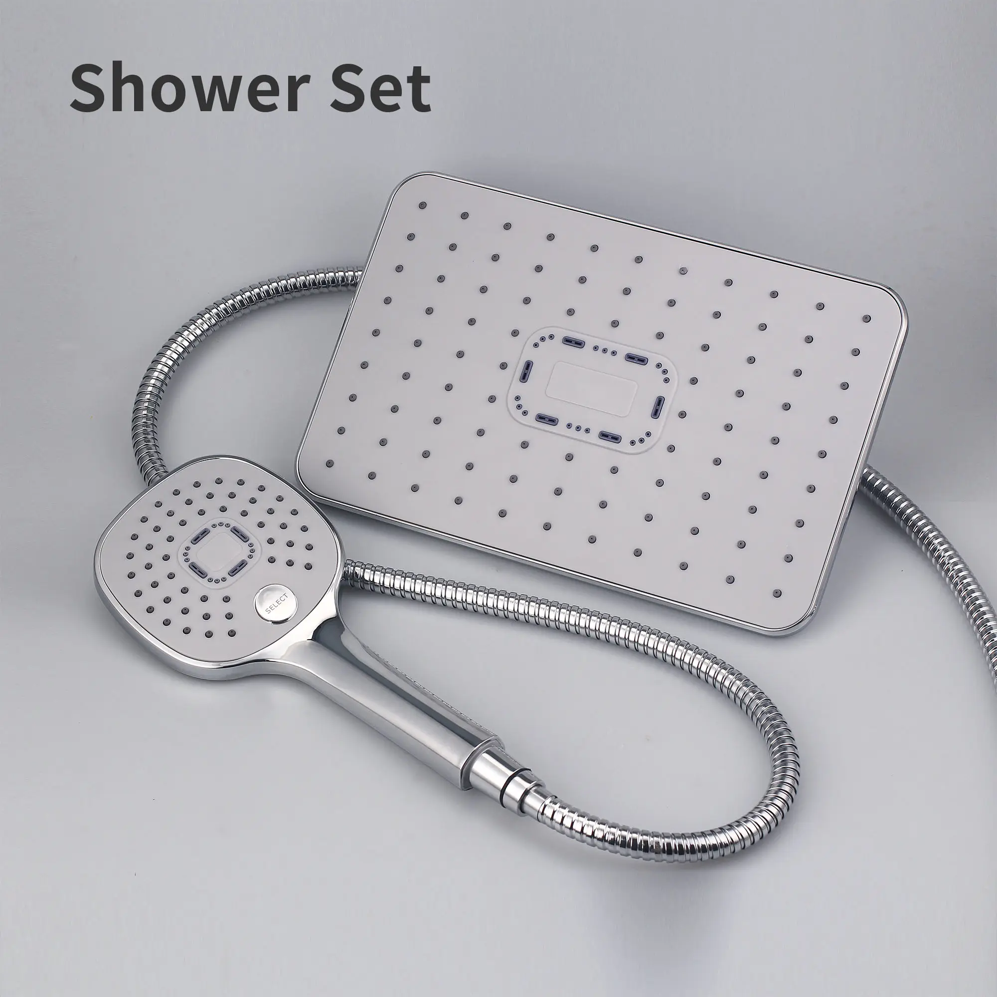 New Bathroom Rainfall 12 Inch Shower Set 3 Settings ABS Chrome Shower Head Set For Bathroom