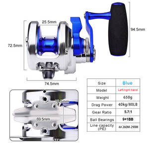 Max trascinamento 40kg 88lb mulinello convenzionale 9 + 1BB di acqua salata grande gioco di pesca traina mulinelli mare profondo oceano grande Offshore Jigging mulinelli - Product Image 4