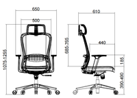 Chaise de bureau ergonomique professionnelle de qualité supérieure, dossier en maille noire large, pour mobilier de bureau