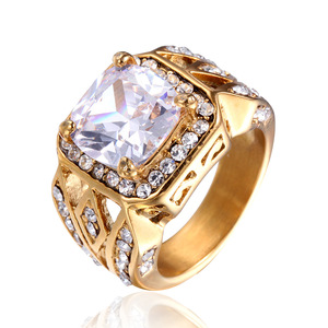 Thép không gỉ vòng với Sapphire Nhẫn tùy chọn <span class=keywords><strong>Ruby</strong></span> và Cubic Zirconia điểm nhấn bạc kết thúc Bold tuyên bố Thiết kế vòng cho nam giới - Product Image 2