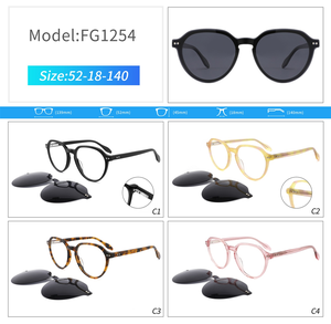 Lunettes <span class=keywords><strong>de</strong></span> soleil à monture en acétate pour femmes 2 en 1 Lunettes <span class=keywords><strong>de</strong></span> soleil rondes à la mode avec lunettes <span class=keywords><strong>de</strong></span> prescription polarisées Tout neuf - Product Image 4