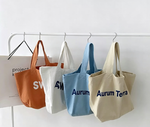 Sac fourre-tout en toile pliable écologique, sac fourre-tout en toile de coton vierge, grand sac fourre-tout personnalisé pour les sorties quotidiennes - Product Image 1