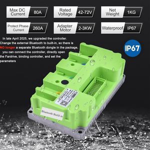 มอเตอร์ไฟฟ้ากระแสตรง 72V 3000W แบบไร้แปรงถ่าน ไม่มีเกียร์ พร้อมคอนโทรลเลอร์ คันเร่งแบบหมุนครึ่งวง สำหรับรถโกคาร์ท แบบตั้งโปรแกรมได้ - Product Image 4