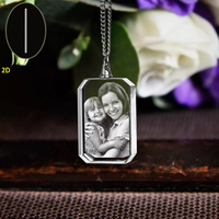 Small Bridge Meilleures ventes Colliers vierges en cristal gravé en 3D, Cœur d'amour DIY, Pendentifs photo rectangulaires en cristal, Breloques de collier