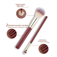 Ensemble de 16 pinceaux de maquillage rouges, poils synthétiques vegan, pinceaux cosmétiques professionnels avec sac de rangement, possibilité de personnaliser le logo pour le visage et les yeux
