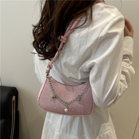 Nouveau Sac Bandoulière Femme Tendance 2026 – Sac à Épaule Brillant de Haute Qualité avec Chaîne, Fermeture Éclair et Doublure en Polyester