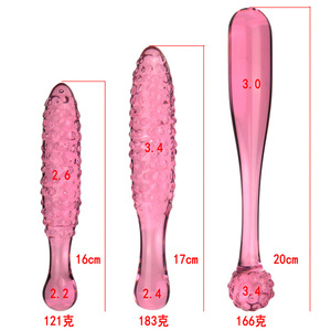 Pink Crystal Glass Sex Anal Plug Stick Punto elevado Juguetes sexuales para adultos para masturbación femenina - Product Image 2