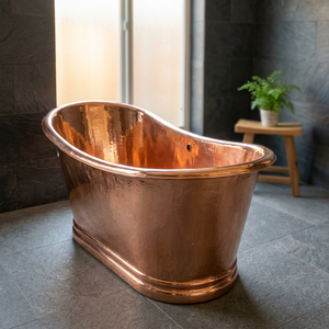 Baignoire ovale autoportante en cuivre pour adultes sans couvercle, baignoire de luxe faite à la main - Artisanat indien - Product Image 1