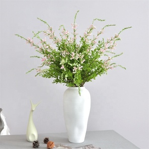 Tela de Seda Artificial de Alta Moda, Color Blanco y Rosa, Hierba Salvia <span class=keywords><strong>con</strong></span> <span class=keywords><strong>Flores</strong></span> para Ramo de Novia, Decoración de Bodas y Fiestas - Product Image 4