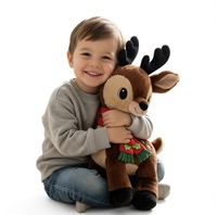 Peluche de renne de Noël en gros pour usine, jouet en peluche doux et adorable, peluches de rennes pour cadeaux et décorations de Noël