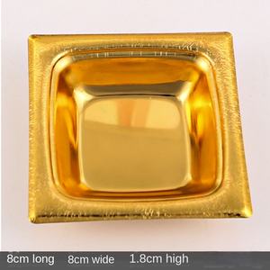 จานสแตนเลสทรงสี่เหลี่ยม ดีไซน์ทันสมัย ลายเรียบ จานขนมหวาน จานเค้ก ถาดใส่ขนม ภาชนะโลหะ ของตกแต่งสไตล์อินส์ - Product Image 6