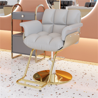 Fauteuil de barbier inclinable moderne avec siège en similicuir et cadre en fer-Mobilier de salon portable, durable et léger