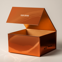 Boîte-cadeau rigide magnétique orange de carton Boîte de papier dur recyclable de l'électronique d'emballage avec le logo fait sur commande