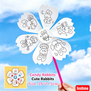 Moulins <span class=keywords><strong>à</strong></span> <span class=keywords><strong>vent</strong></span> vierges DIY pour enfants, <span class=keywords><strong>à</strong></span> colorier soi-même, kit d'artisanat, cadeaux de fête en gros - Product Image 1