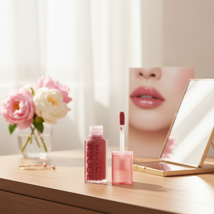 Korean DL01 <b>Lip</b> Gloss High Quality Double Layer Velvet Gel Certified MSDS Black Rouge & Salmon Tint for Shiny <b>LIPS</b> - Product Image 3
