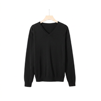 Pull en tricot à manches longues 100% coton GOTS OEM, col en V, haute qualité, hiver, tricotage personnalisé, pull pour homme
