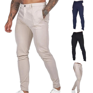 Pantalon décontracté pour homme, coupe slim, extensible, mi-droit, pour le sport et les affaires, avec fermeture éclair et boutons, coloré, idéal pour le dropshipping - Product Image 1