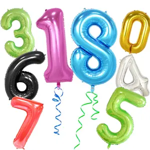 Balões de hélio de 40 polegadas, grandes balões de número roxo de 1 balão digital para decoração de festas de aniversário e festa