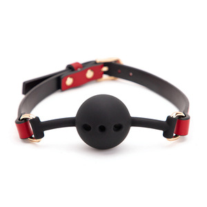 Red PU Handcuffs With Gold Chain And <b>Ring</b> For Adult Domination And Erotic Use - Product Image 4