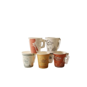 Gobelets en papier personnalisés arabes jetables de 6 oz pour café et eau, vente en gros, logo personnalisé avec poignées, emballage alimentaire - Product Image 1