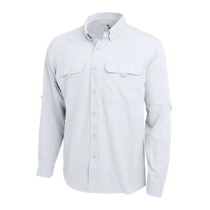 Créez votre propre chemise de pêche boutonnée en bambou, à dos ouvert, en tissu ripstop, avec imprimé graphique de poisson. - Product Image 4