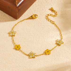 Flower Gold Plated Jewelry <b>Set</b> With Diamond Accents For Women Everyday Wear - Product Image 3