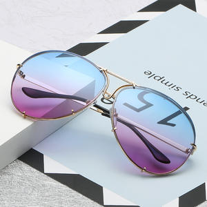 Hot Sale New Arrival Mode Frauen Designer Sonnenbrille Kunden spezifisches Logo Männer <span class=keywords><strong>Pilot</strong></span> Übergroße einzigartige stilvolle Luftfahrt Sonnenbrille - Product Image 4