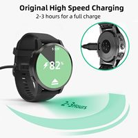 Chargeur de montre connectée avec port USB, conducteur en alliage d'aluminium pour Garmin Fenix/Approach/Quatix/Sapphire, support de charge avec câble