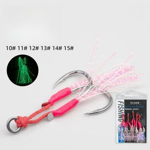 Vente en gros au <span class=keywords><strong>meilleur</strong></span> prix crochet de gabarit double d'assistance à la pêche 10 #-15 # hameçons de gabarit en métal pour la pêche en mer et en rivière pour les espèces de bar et de <span class=keywords><strong>truite</strong></span> - Product Image 2