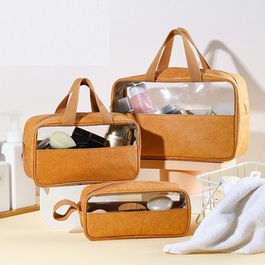 Tyvek Paper <b>Clear</b> Window Makeup <b>Bag</b> Portable Handheld Waterproof Travel <b>Toiletry</b> Cosmetic Storage Pouch for Skincare Makeup - Product Image 6