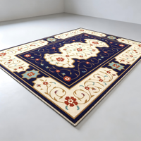 Tapis en velours cristal, design pastoral minimaliste, résistant aux taches, en fibre de polyester de haute qualité, pour salon, chambre à coucher, grand format