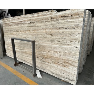 Losa de piedra de mármol travertino Beige romano para cocina isla mesa de centro Hotel & Villa suelo decorativo aplicación azulejos bloques - Product Image 1