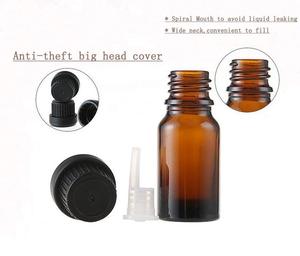 Flacons en verre ambré vides de 10 ml avec compte-gouttes Euro et bouchon noir inviolable pour crème visage et contour des yeux - Product Image 3