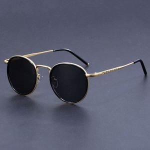 Lunettes de soleil rondes en métal pour hommes, style punk rétro noir léopard, avec logo personnalisé, protection UV400, modèle 2025 - Product Image 4