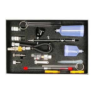 Aérographe Ar180l à alimentation par gravité 7cc, double action, vitesse réglable, outil de retouche artistique et artisanale avec accessoires - Product Image 4