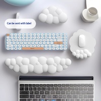 Repose-poignets monobloc en cuir couleur unie pour clavier, forme nuage, coussin de protection pour les mains et les poignets, pour bureau transfrontalier