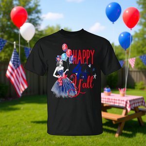 Camiseta Happy 4th Y'All July Fourth, camiseta Glam Sexy Girly Bestie - Product Image 3