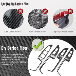 Cubierta del Panel de Interruptores de Ventanas y Puertas para Hyundai Genesis G70 IK 2017-2025, Fibra de Carbono Real, Moldura del Panel de Botones de Elevación de Ventanas y Puertas, 4 Piezas - Product Image 6