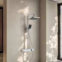 Vaguel douche de pluie moderne nouveau Design bain douche colonne Piano ensemble de douche en laiton chromé céramique jet doux Villa