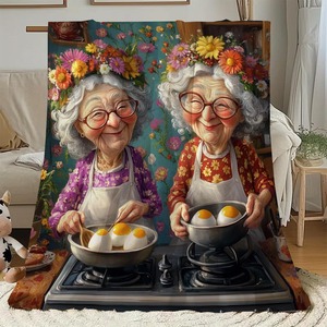 Couverture en flanelle super douce toutes saisons pour <span class=keywords><strong>grand</strong></span>-mère Cartoon pour canapé Couverture chaude pour cheval pour chambre à coucher Couch Camping Naps Cover - Product Image 3