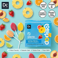 DC24 Vitamin C Sugar Free Lollipops Healthy Fruit Flavored Hard Candy Suckers for Kids Non-GMO Gluten Free OEM Private Label