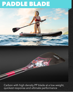 อุปกรณ์เสริมบอร์ด SUP คาร์บอน DAMA Custom Paddle ขนาด 210 ซม. น้ำหนัก 28.2 ออนซ์  ไม้พายไฟเบอร์สำหรับเล่นเซิร์ฟ Hua Cong ไม้พายคาร์บอนไฟเบอร์เต็มใบ  ไม้พายแบบเป่าลม - Product Image 4
