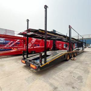 รถพ่วงบรรทุกขนาดใหญ่ 3 เพลา 8 ตู้ ยี่ห้อ Nice Price Steel พร้อมล้อเหล็กสำหรับขนส่งรถยนต์ ผลิตโดยผู้ผลิตรถพ่วง - Product Image 1