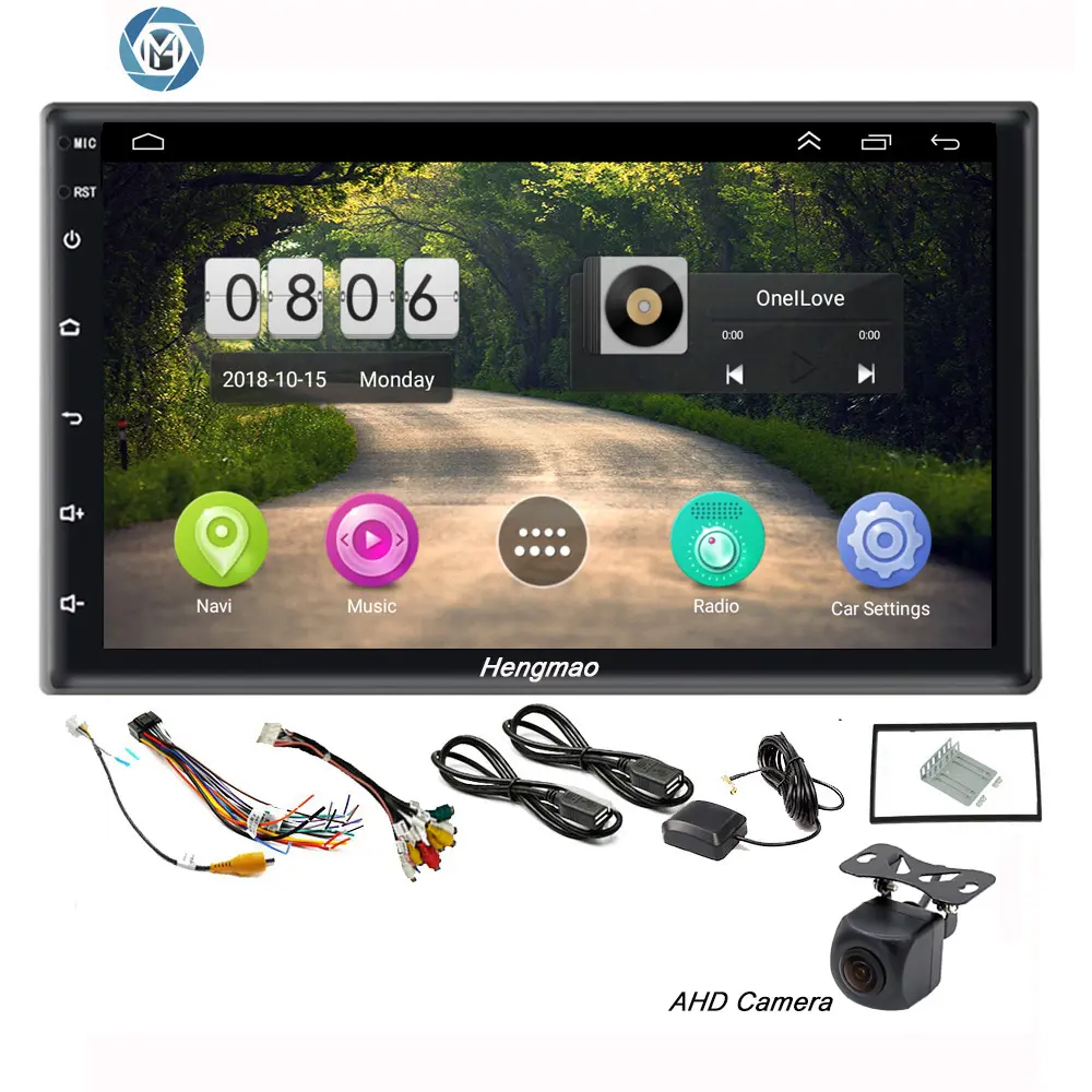 Hengmao 7 pollici 9216CH Universal Android Multimedia 2 Din Radio con AHD Camera HIFI funzione GPS lettore DVD per auto