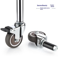 Système de roulettes pour banc de travail Lean Pipe, type extension transfrontalière, avec roues universelles pivotantes à encastrer de 3/2/2,5/4 pouces